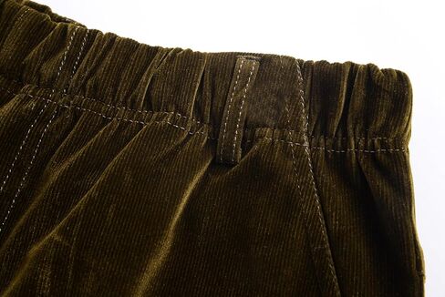 Zoulee New Men's Elastic Waist Zip Fly with Button Closure Classic-Fit Corduroy Pants in Kuwait