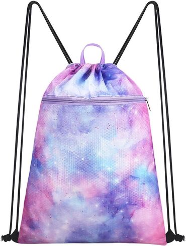 Drawstring Backpack for Kids - Girls Dance Bag,Sport Gym Beach Swim Travel Daypack With Two Water Bottle Holder in Saudi Arabia