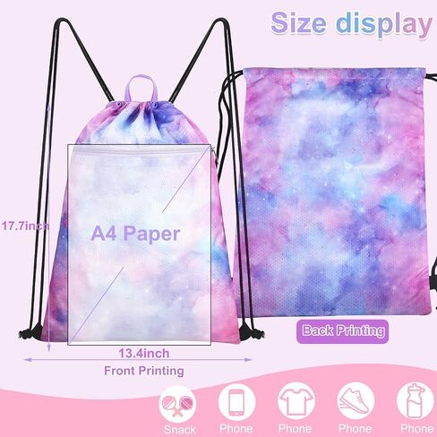 Drawstring Backpack for Kids - Girls Dance Bag,Sport Gym Beach Swim Travel Daypack With Two Water Bottle Holder in Saudi Arabia
