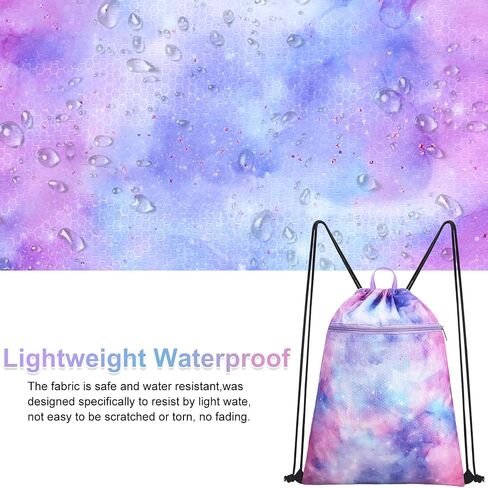 Drawstring Backpack for Kids - Girls Dance Bag,Sport Gym Beach Swim Travel Daypack With Two Water Bottle Holder in Saudi Arabia