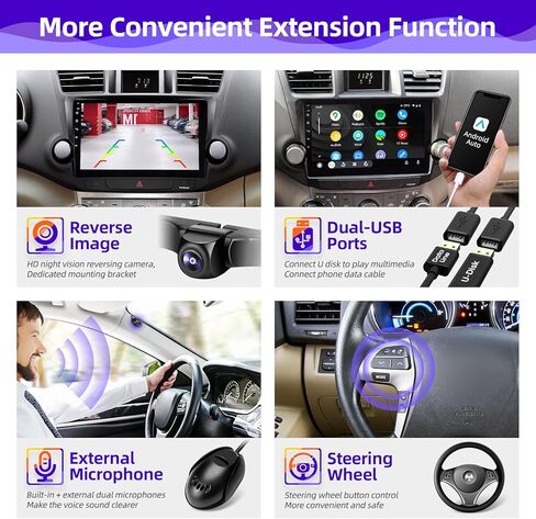 راديو سيارة اندرويد 11 من سي جي او جي سي متوافق مع نظام اندرويد اوتو لاسلكي كاربلاي لتويوتا هايلاندر 2008-2013 1280X720 IPS شاشة لمس ستيريو بلوتوث ونظام تحديد المواقع (2G RAM + 32G ROM) in Kuwait