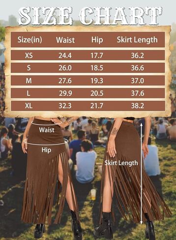 Ella Lust Womens Cowgirl Fringe Maxi Skirts - Western Country Concert Outfits Bodycon Hem Tassel High Waist Long Pencil Skirt in Saudi Arabia