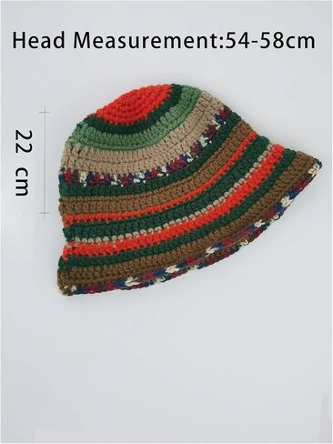 GORGLITTER Women's Crochet Hats Striped Colorblock Knitted Bucket Hat Beanies Cap in Saudi Arabia