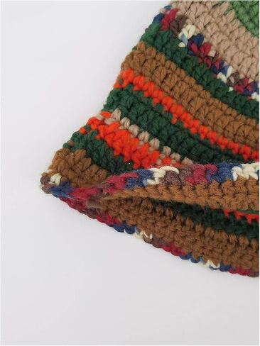 GORGLITTER Women's Crochet Hats Striped Colorblock Knitted Bucket Hat Beanies Cap in Saudi Arabia