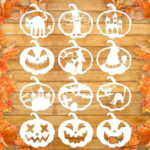 10in Halloween Pumpkins Carving Stencils，Reusable Halloween Drawing Stencils for DIY，Large Pumpkin Stencils，Halloween Drawing Stencils (Style A) in Saudi Arabia