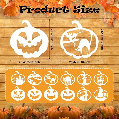 10in Halloween Pumpkins Carving Stencils，Reusable Halloween Drawing Stencils for DIY，Large Pumpkin Stencils，Halloween Drawing Stencils (Style A) in Saudi Arabia