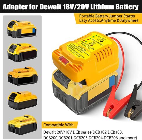 محول بدء تشغيل السيارة للمساعدة في حالات الطوارئ من أجل DeWalt 18 فولت/20 فولت/60 فولت بطارية ليثيوم أيون معزز قفز السيارة (البطارية غير متضمنة) in Saudi Arabia