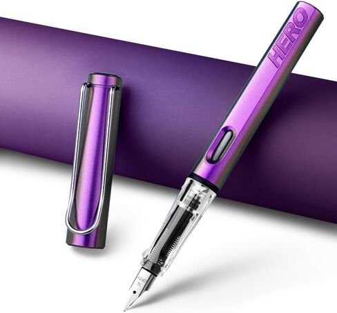 Fountain Pen with Ink Refill Converter in Elegant Acrylic Box, Smooth Writing, Pretty Gifts for Men Women - Extra Fine (0.38) - Red in Saudi Arabia