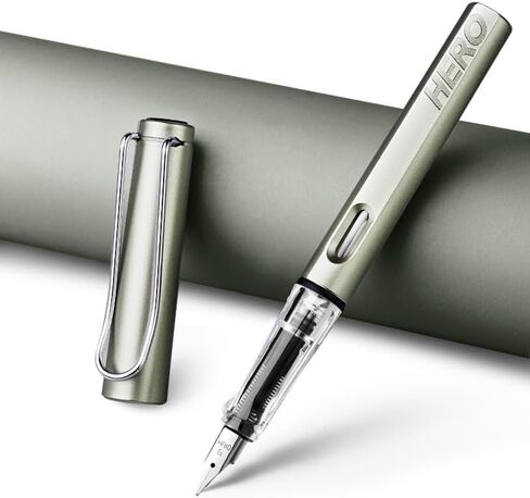Fountain Pen with Ink Refill Converter in Elegant Acrylic Box, Smooth Writing, Pretty Gifts for Men Women - Extra Fine (0.38) - Red in Saudi Arabia