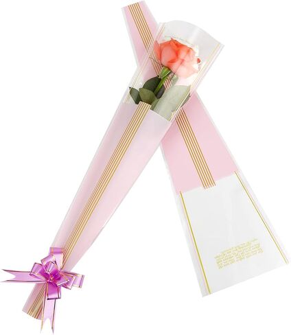 Clear Flower Bouquet Sleeves Package Bags Flower Wrapping Single Rose For Holiday Flowers Wrapping Paper Arrangement 40pcs Grey in Kuwait