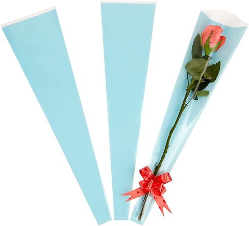 Clear Flower Bouquet Sleeves Package Bags Flower Wrapping Single Rose For Holiday Flowers Wrapping Paper Arrangement 40pcs Grey in Kuwait