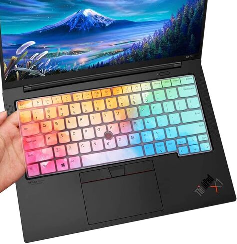 Keyboard Cover for 2023 2022 Lenovo ThinkPad T14 T14s L14 P14 (Gen 3/Gen 4), Thinkpad x1 Carbon Gen 11/10, Thinkpad E14 Gen 5, ThinkPad X1 Yoga Gen 8/7, 14 Inch Laptop Thinkpad Keyboard Skin -Black in Saudi Arabia