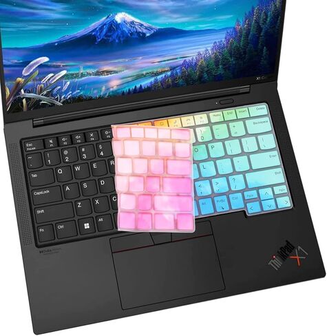 Keyboard Cover for 2023 2022 Lenovo ThinkPad T14 T14s L14 P14 (Gen 3/Gen 4), Thinkpad x1 Carbon Gen 11/10, Thinkpad E14 Gen 5, ThinkPad X1 Yoga Gen 8/7, 14 Inch Laptop Thinkpad Keyboard Skin -Black in Saudi Arabia