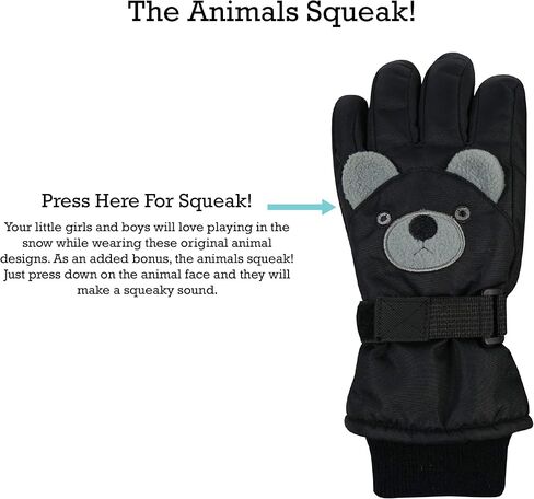 N'Ice Caps Kids Waterproof Snow Gloves Cute Animals Warm Winter Thinsulate in Saudi Arabia