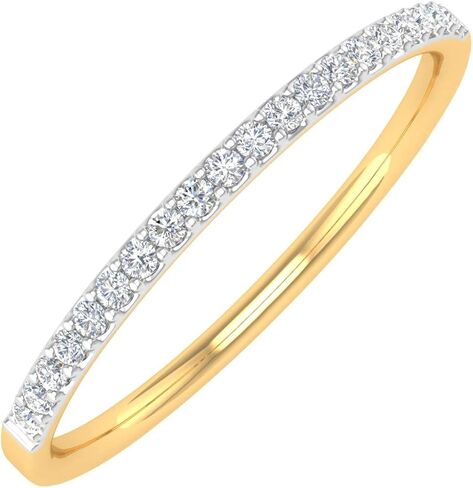 1/10 Carat (ctw) 10K Gold Natural Round Diamond Ladies Wedding Anniversary Stackable Ring - IGI Cert in Kuwait