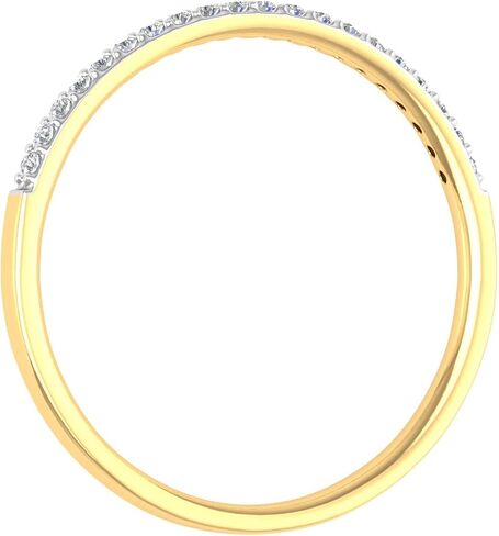 1/10 Carat (ctw) 10K Gold Natural Round Diamond Ladies Wedding Anniversary Stackable Ring - IGI Cert in Kuwait
