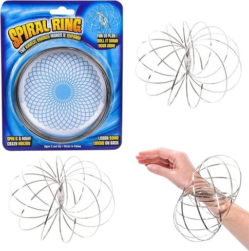 لعبة حلزونية حلزونية، لعبة ذراع حلقية دوارة للتدفق، لعبة زنبركية تعليمية حركية للطاقة، حلقة تدفق تفاعلية متعددة الحواس ثلاثية الأبعاد، 4.75 بوصة (عبوة واحدة) in Kuwait