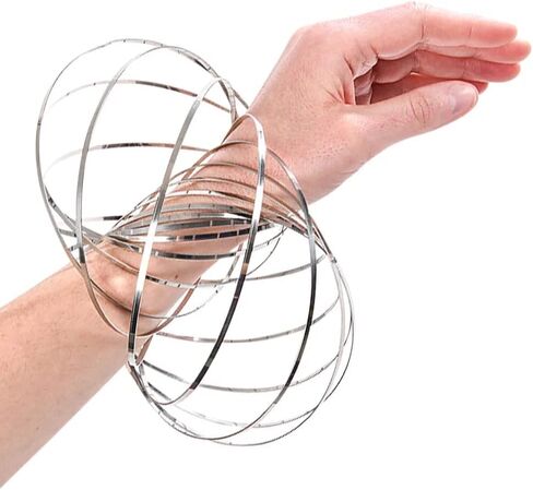 لعبة حلزونية حلزونية، لعبة ذراع حلقية دوارة للتدفق، لعبة زنبركية تعليمية حركية للطاقة، حلقة تدفق تفاعلية متعددة الحواس ثلاثية الأبعاد، 4.75 بوصة (عبوة واحدة) in Kuwait