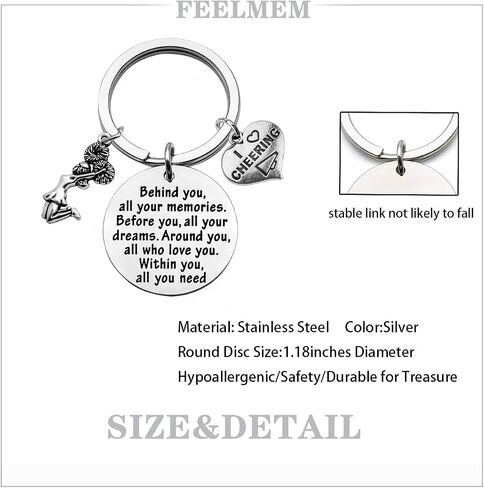 FEELMEM Cheer Keychain Girl Cheerleading Gift Cheerleader Gift for Cheer Team in Saudi Arabia
