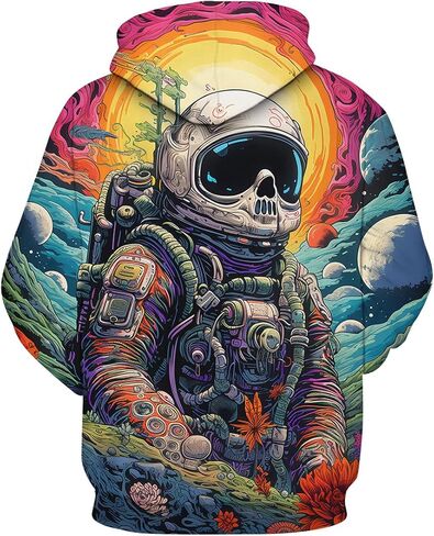 Men Novelty Mushroom Planet Astronaut Printing Hoodie Sweatshirts Magic Astronaut Hoodies Hooded in Saudi Arabia