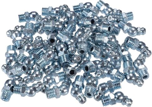 X AUTOHAUX 50 Pcs M8x1.25 Grease Nipple Fitting Bend 45 Degree Angle Galvanized Steel Grease Zerk Fitting Adapter for Car Truck Automotive Mechanical Lubrication in Saudi Arabia