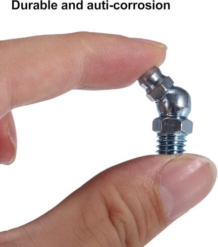 X AUTOHAUX 50 Pcs M8x1.25 Grease Nipple Fitting Bend 45 Degree Angle Galvanized Steel Grease Zerk Fitting Adapter for Car Truck Automotive Mechanical Lubrication in Saudi Arabia