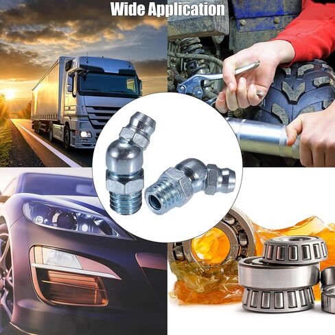 X AUTOHAUX 50 Pcs M8x1.25 Grease Nipple Fitting Bend 45 Degree Angle Galvanized Steel Grease Zerk Fitting Adapter for Car Truck Automotive Mechanical Lubrication in Saudi Arabia