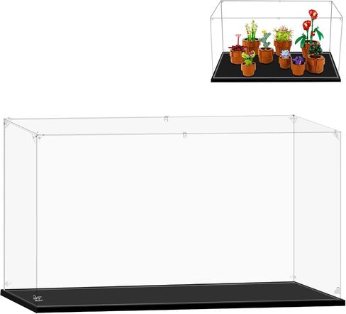Display Case for Lego 10359 Fountain Garden, 21352 Magic of Disney, 10315 Tranquil Garden, 10331 Kingfisher Bird, 10317, 10293 or 43227, 13.77x8.66x9.84inches (35x22x25cm) in Saudi Arabia