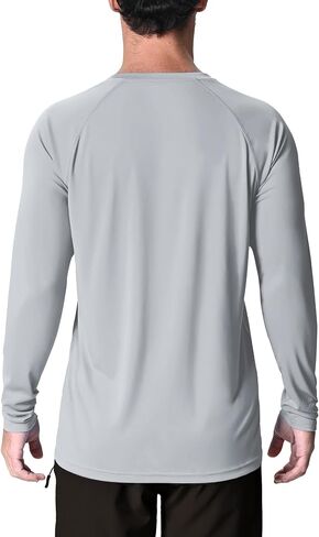 KINSWT Men's UPF 50+ Rash Guard Long Sleeve Sun Protection UV SPF Shirts Quick Dry Lightweight Fishing Swim T-Shirts in Saudi Arabia