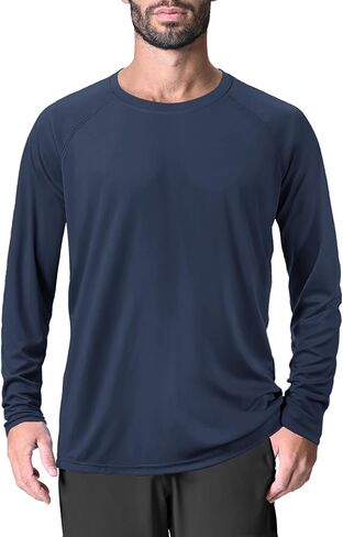 KINSWT Men's UPF 50+ Rash Guard Long Sleeve Sun Protection UV SPF Shirts Quick Dry Lightweight Fishing Swim T-Shirts in Saudi Arabia