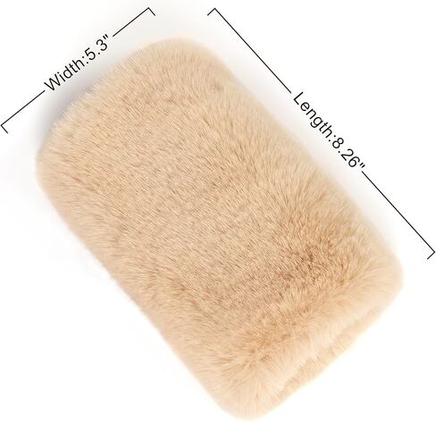 LA CARRIE Women Fingerless Faux Fur Gloves Smooth Furry Soft Fuzzy Plush Winter Cold Warmer Cuffs Black White for Girls in Kuwait