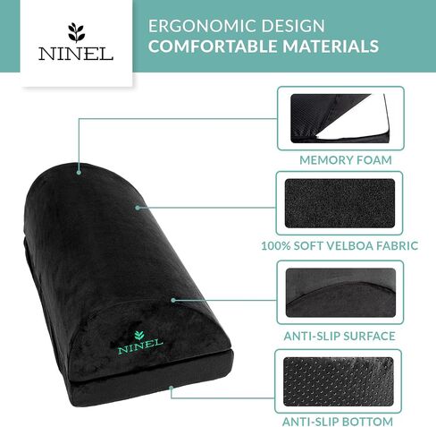 NINEL Foot Rest for Under Desk at Work - Ergonomic Memory Foam Office Foot Rest - Home Office Desk Accessories - Gaming Foot Rest - Incl. Storage Bag in Saudi Arabia