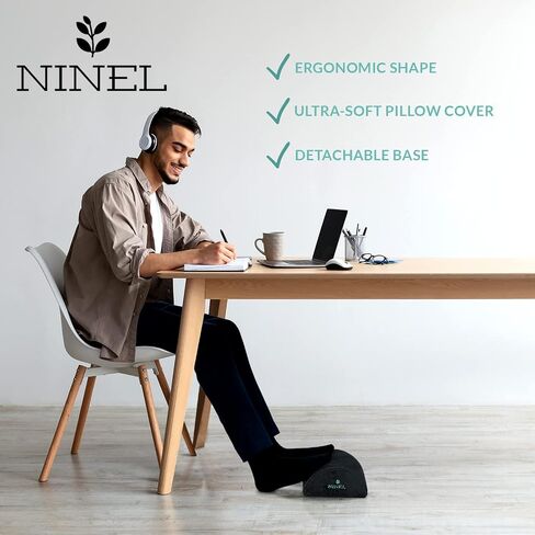 NINEL Foot Rest for Under Desk at Work - Ergonomic Memory Foam Office Foot Rest - Home Office Desk Accessories - Gaming Foot Rest - Incl. Storage Bag in Saudi Arabia