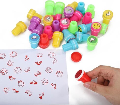 Assorted Stamps for Kids, Self Inking Stamps with Designs, Toddler Stamps for Education, Kids Stamps for Holiday, Birthday Gift, Party Favor, Carnival Prizes (60 Smiley Face) in Saudi Arabia