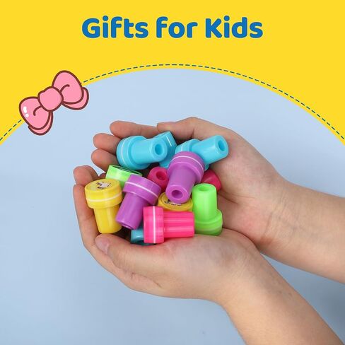 Assorted Stamps for Kids, Self Inking Stamps with Designs, Toddler Stamps for Education, Kids Stamps for Holiday, Birthday Gift, Party Favor, Carnival Prizes (60 Smiley Face) in Saudi Arabia