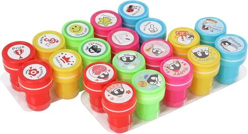 Assorted Stamps for Kids, Self Inking Stamps with Designs, Toddler Stamps for Education, Kids Stamps for Holiday, Birthday Gift, Party Favor, Carnival Prizes (60 Smiley Face) in Saudi Arabia