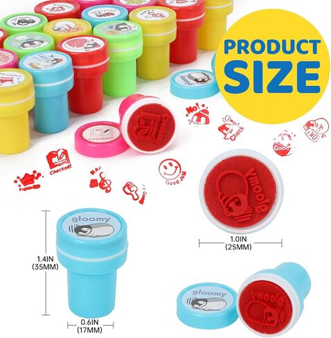 Assorted Stamps for Kids, Self Inking Stamps with Designs, Toddler Stamps for Education, Kids Stamps for Holiday, Birthday Gift, Party Favor, Carnival Prizes (60 Smiley Face) in Saudi Arabia