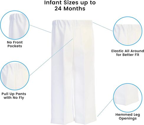 Black Dress Pants for Boys - Baby Boy Dress Pants - Toddler Boy Dress Pants - Kids Uniform Husky Suit Pants & Slacks in Kuwait