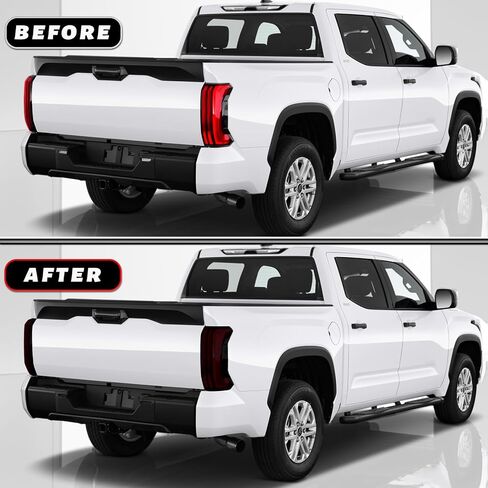 Precut Tail Light Tint Cover in Dark Smoke, Vinyl, Glossy Finish for Toyota Tundra 2022 2023 in Saudi Arabia