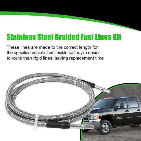 مجموعة خطوط الوقود المضفرة من الفولاذ المقاوم للصدأ 819-816 مناسبة لسيلفرادو سييرا 1500 2500 3500 HD 2004-2010 استبدال 15946184 15946199 15946178 19356397 in Kuwait