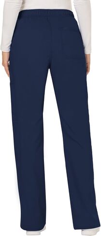 Cherokee Scrub Set for Women Modern Classic Fit Mock Wrap Top WW610 with Mid Rise Moderate Flare Drawstring Pant-WW120, Navy- L Top/L Pant in Saudi Arabia
