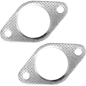 Mandark 2PCS Car Exhaust Gasket, 3.0 Inch Vehicle Exhaust Flange Gasket with 2-Bolts, Automotive High Temp Exhausting Manifold Gasket Accessories, Universal for SUV, Sedan, Truck