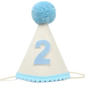 Blue Birthday Hat For Boys - Baby Boy 2nd Birthday Crown，Kids Birthday Party Hat，2nd Birthday Party Hats For Kids And Adults，Baby 2nd Birthday Hat Party Decorations