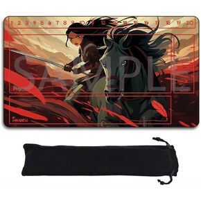 Lorcana Playmats Compatible TCG 24x14 Inches Gaming Mat, Non-Slip Rubber with Zones Play Mat and Free Storage Bag（DIS9）