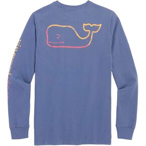 vineyard vines Boys' Long-Sleeve Burgee Vintage Whale Pocket Tee