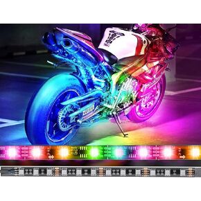 Motorcycle LED Light Strip MagicRGB Motorcycle Lights Accessory for Harley Davidson Honda Kawasaki Suzuki Golf Cart Snowmobile, One Strip