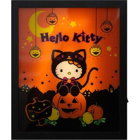 Idea Nuova Sanrio Hello Kitty Halloween Themed LED Glowing Wall Art for Holiday Room Décor,11.5"x9.5"