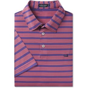 Southern Marsh Men’s Bermuda Performance Panama Stripe Polo Shirt, Short Sleeve Shirt