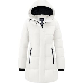 Skieer Women's Winter Coat Warm Padded Long Puffer Jacket Waterproof Hooded Snow Coat in Kuwait