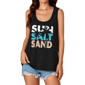 LYANER Women's Scoop Neck Letter Print Tank Sleeveless Loose fit Casual Top Cami